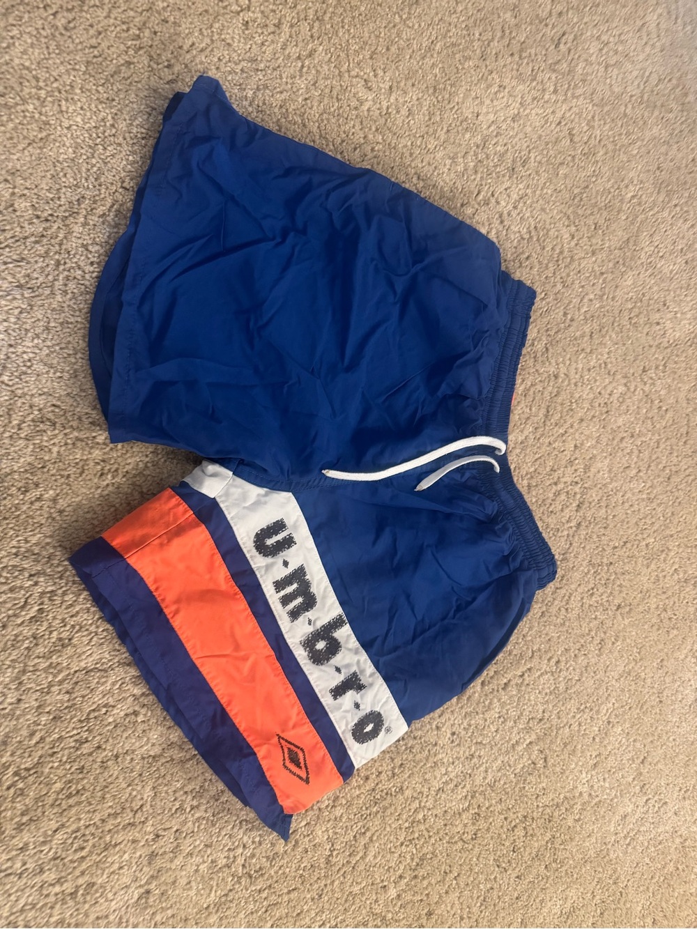 Umbro Men's Royal Blue Athletic Shorts with Orange & White Accents